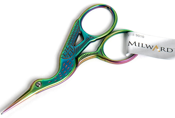 Stork Embroidery Scissors: 9cm or 3.5in