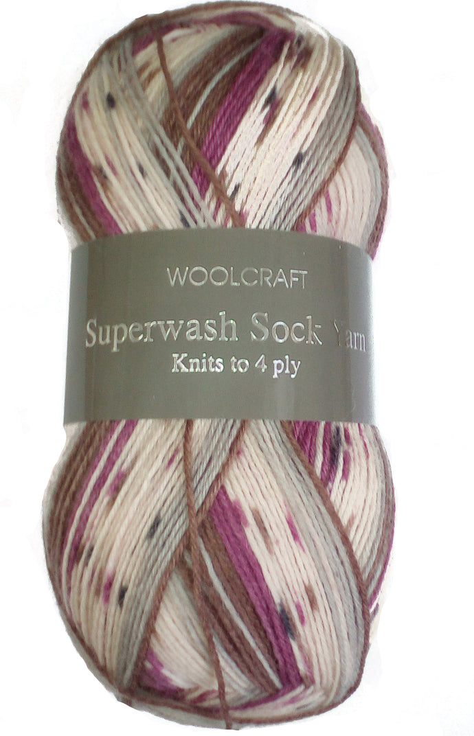 Woolcraft Superwash 4 ply Sock Yarn 100g