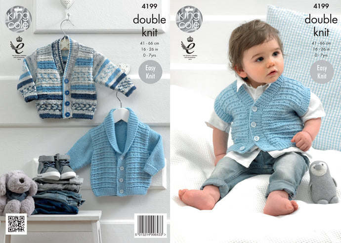 King Cole Pattern 4199 DK Cardigans and Waistcoat