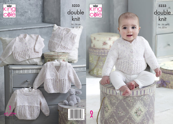 King Cole Pattern 5233 DK Cardigans, Sweater and Waistcoat
