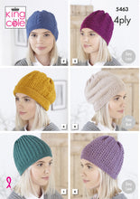 Load image into Gallery viewer, King Cole Pattern 5463 4ply Hats
