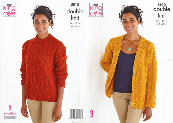 King Cole Pattern 5810 DK Sweater and Cardigan