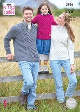 Load image into Gallery viewer, King Cole Pattern 5956 Aran Sweaters
