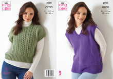 Load image into Gallery viewer, King Cole Pattern 6020 Aran Sleeveless Tops
