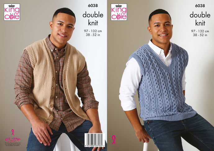 King Cole Pattern 6038 DK Waistcoat and Sweater Vest