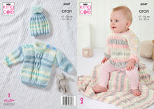 Load image into Gallery viewer, King Cole Pattern 6047 Aran Jacket, Top, Hat and Blanket

