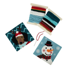 Load image into Gallery viewer, Trimits Counted Cross Stitch Kit: My First: Christmas Dog and Snowman
