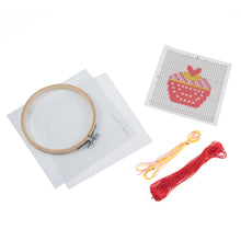 Load image into Gallery viewer, Trimits Felt Cross Stitch Hoop Kit: Cupcake
