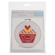 Load image into Gallery viewer, Trimits Felt Cross Stitch Hoop Kit: Cupcake
