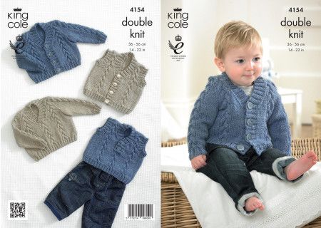 King Cole Pattern 4154 DK Cardigan, Sweater and Slipoover