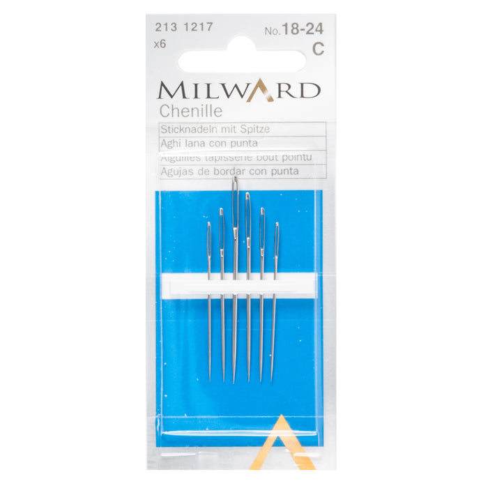 Milward Chenille Needles No 18-24 6pc