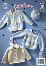 Load image into Gallery viewer, King Cole Pattern 3011 DK Sweater, Cardigans Hat and Mittens
