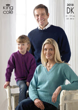 Load image into Gallery viewer, King Cole Pattern 3018 DK Sweaters and Cardigan
