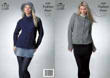 Load image into Gallery viewer, King Cole Pattern 3209 Aran Sweater and Cardigan
