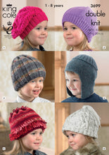 Load image into Gallery viewer, King Cole Pattern 3699 DK Hats
