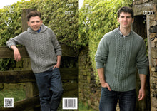 Load image into Gallery viewer, King Cole Pattern 3964 Aran Sweater and Hoodie

