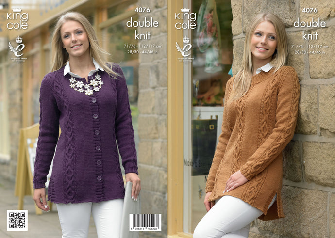 King Cole Pattern 4076 DK Sweater and Cardigan