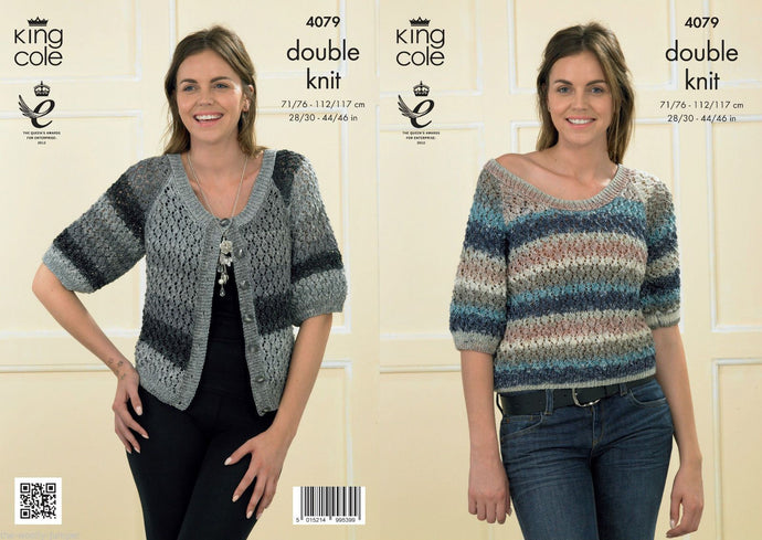 King Cole Pattern 4079 DK Top and Cardigan