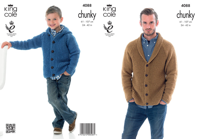 King Cole Pattern 4088 Chunky Cardigan and Hoodie