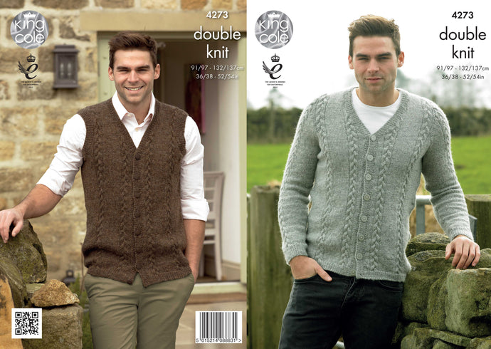 King Cole Pattern 4273 DK Cardigan and Waistcoat