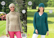 Load image into Gallery viewer, King Cole Pattern 4349 Aran Sweaters
