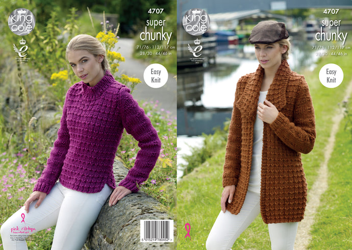 King Cole Pattern 4707 Super Chunky Jacket and Sweater
