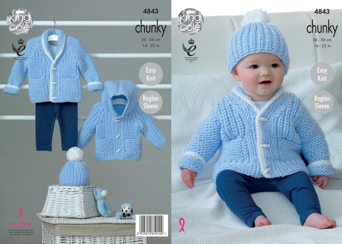 King Cole Pattern 4843 Chunky Jackets and Hat