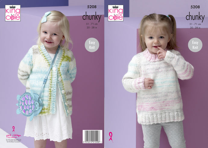 King Cole Pattern 5208 Chunky Sweater and Cardigan
