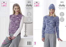 Load image into Gallery viewer, King Cole Pattern 5274 Chunky Sweater, Slipover and Hat
