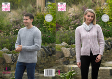 Load image into Gallery viewer, King Cole Pattern 5344 Aran Sweater and Cardigan
