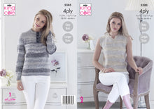 Load image into Gallery viewer, King Cole Pattern 5385 4ply Sweater and Slipover

