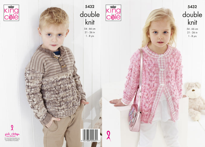 King Cole Pattern 5432 DK Cardigan and Sweater