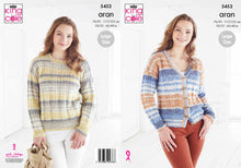 Load image into Gallery viewer, King Cole Pattern 5452 Aran Sweater and Cardigan
