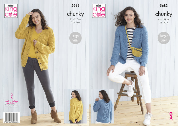 King Cole Pattern 5683 Chunky Cardigans