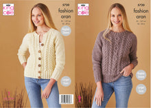 Load image into Gallery viewer, King Cole Pattern 5720 Aran Sweater and Cardigan
