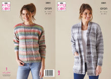 Load image into Gallery viewer, King Cole Pattern 5801 Aran Sweater and Cardigan
