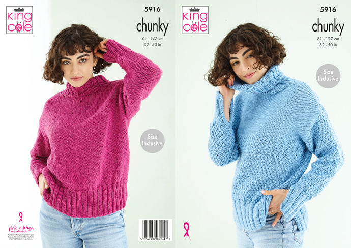 King Cole Pattern 5916 Chunky Sweaters