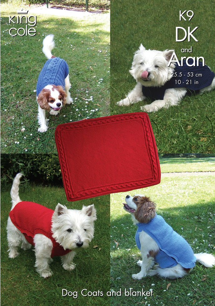 King Cole Pattern K9 Dog Coat and Blanket DK and Aran