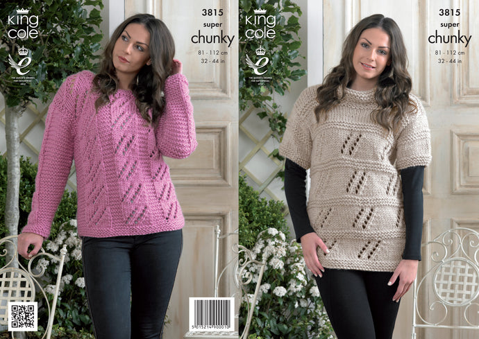 King Cole Pattern 3815 Super Chunky Sweaters