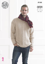 Load image into Gallery viewer, King Cole Pattern 4144 Aran Sweaters

