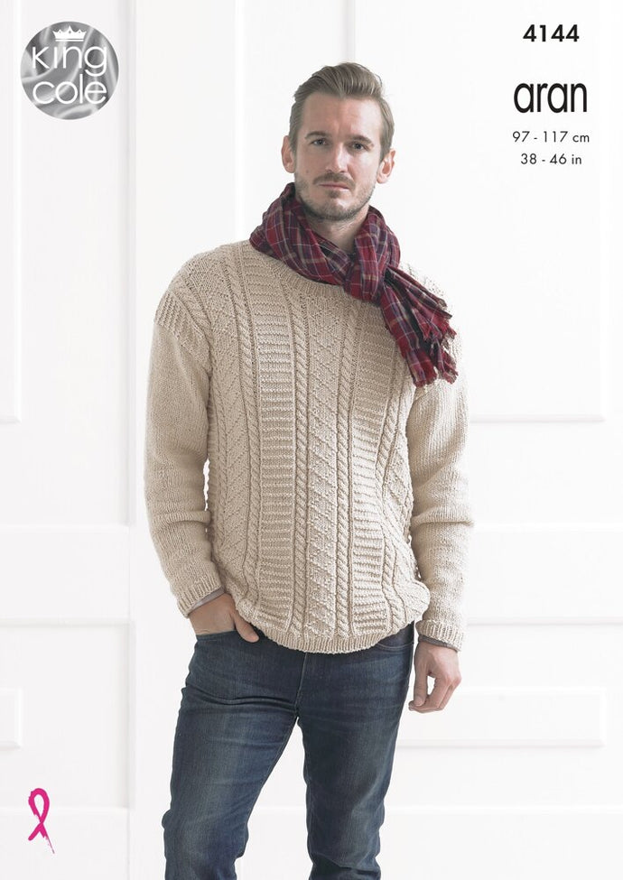 King Cole Pattern 4144 Aran Sweaters