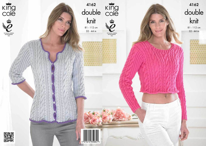 King Cole Pattern 4162 DK Sweater and Cardigan