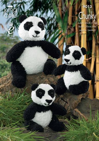 King Cole Pattern 9013 Chunky Panda Toys