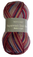 Load image into Gallery viewer, Woolcraft Superwash 4 ply Sock Yarn 100g
