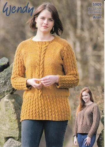 Wendy Pattern 5909 Aran Sweaters